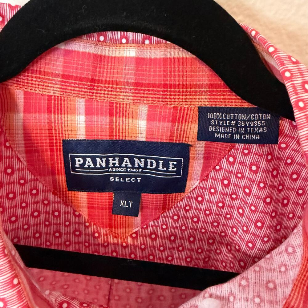 NWT Panhandle Select Long Sleeve Pink Button Down Shirt Men's XLT - Picture 3 of 5